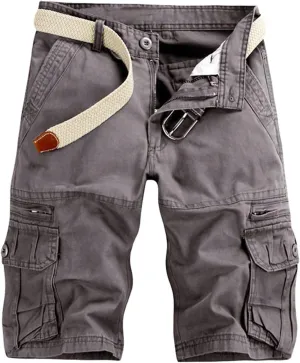 Mens Cargo Shorts Button Zip Athletic Shorts Casual Outdoor Workout Shorts Loose Fit Lightweight Jogger Shorts