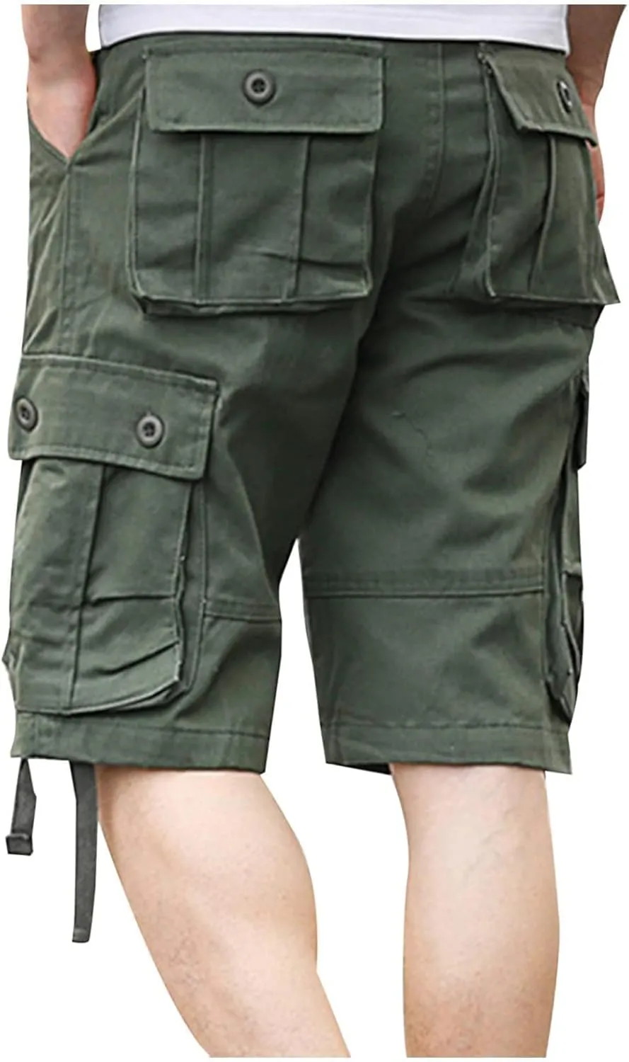 Mens Cargo Shorts Elastic Waist Loose Fit Athletic Shorts Lightweight Workout Gym Shorts Casual Summer Outdoor Shorts