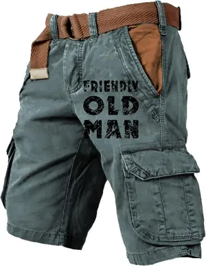 Men's Cargo Shorts Elastic Waist Workout Shorts Athletic Shorts Summer Running Hiking Shorts TrendyStreetwear
