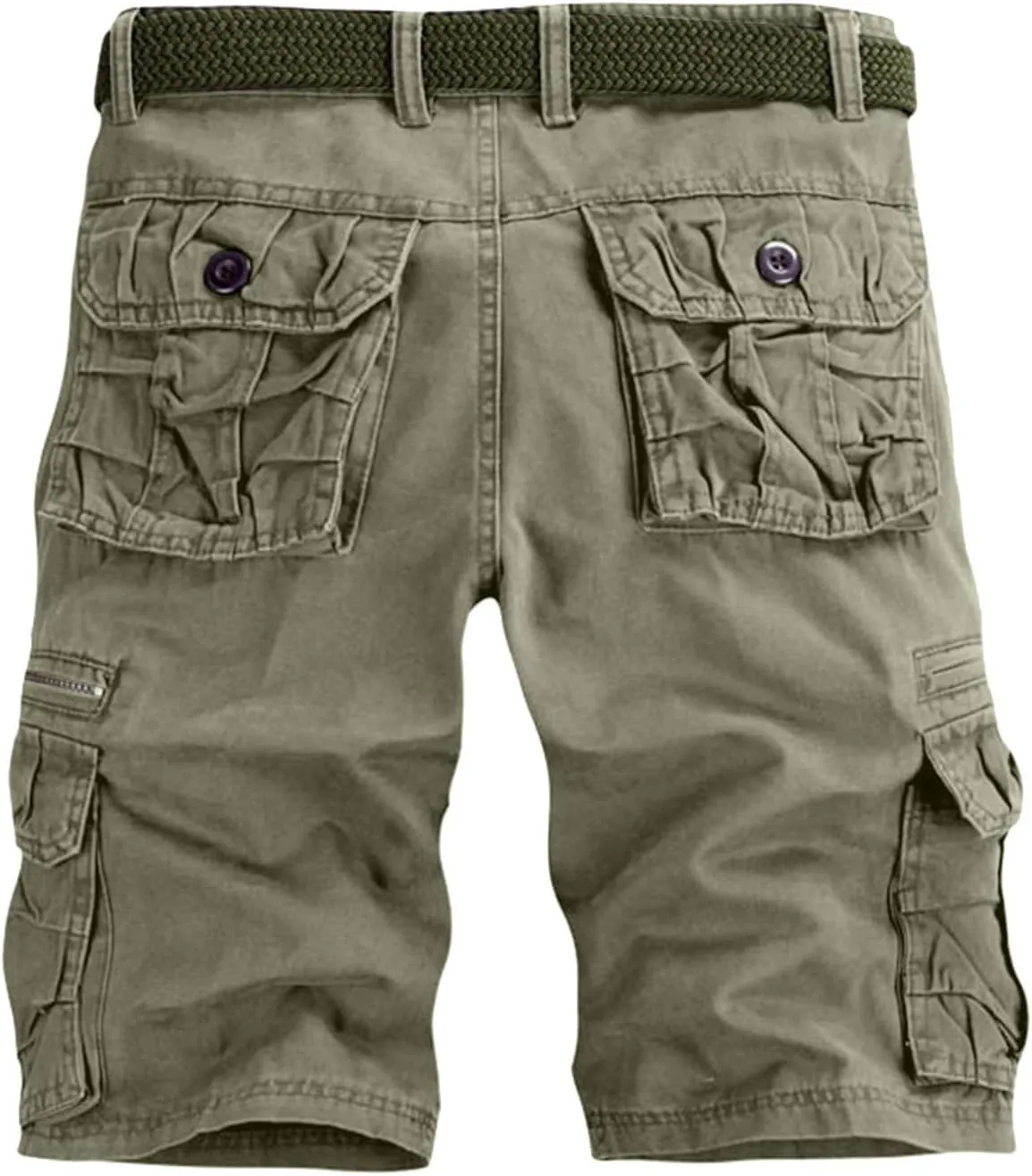 Men's Cargo Shorts Expandable Waist Cargo Pants Stretch Athletic Shorts Casual Workout Shorts Loose Lounge Shorts