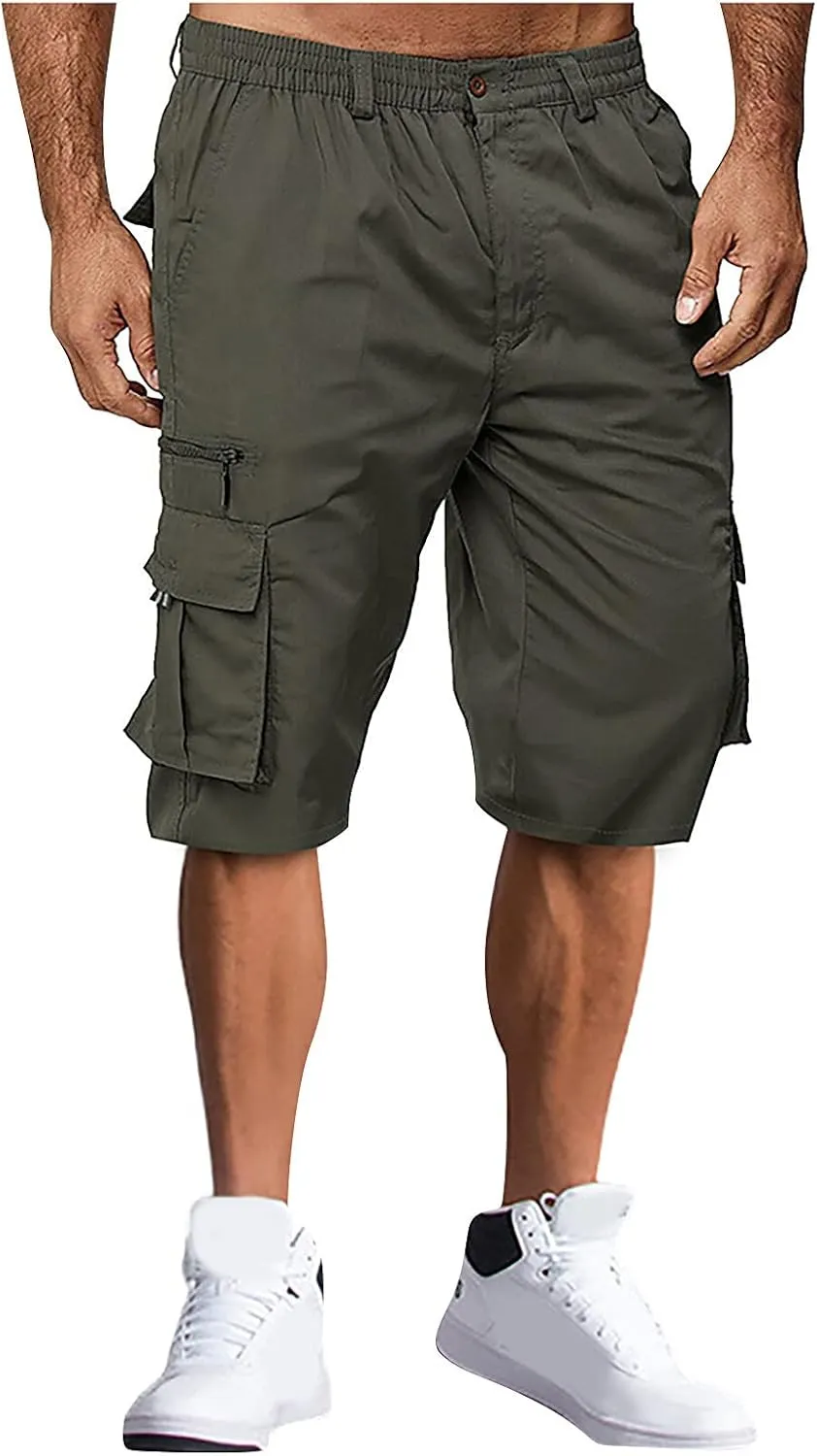 Men's Cargo Shorts Regular Stretch Vintage Work Pants Running Relaxed Fit Lightweight Flexible Resistant Hiking Pants