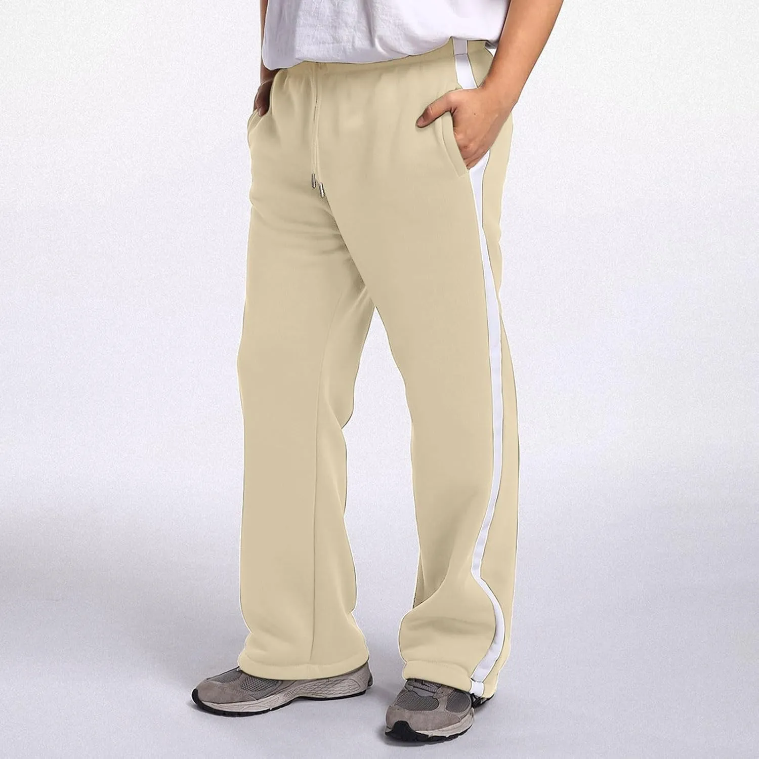 Mens Cargo Sweatpants Athletic Straight Jogger Pant Multi Pocket Big and Tall Baggy Tactical Workout Trouser