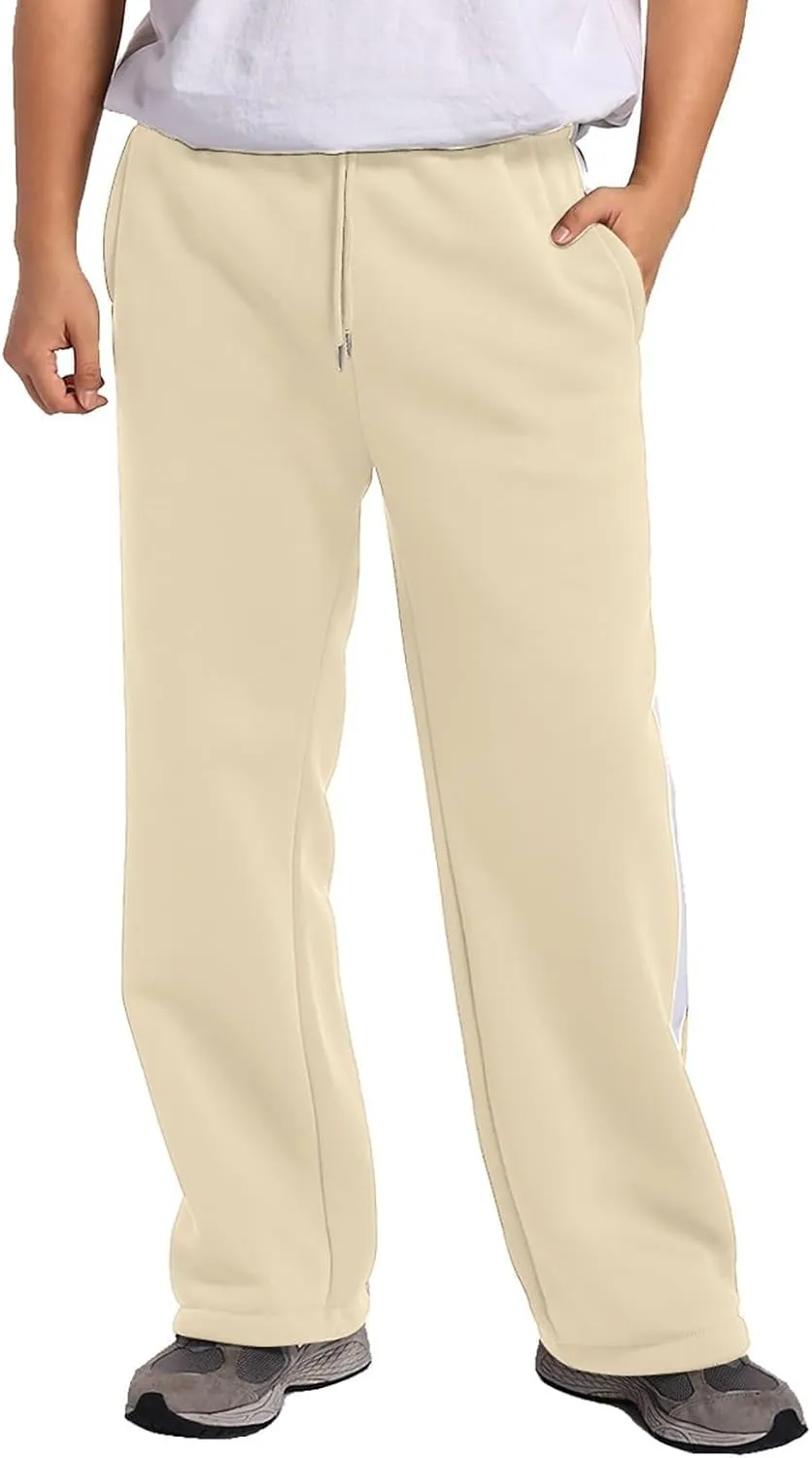 Mens Cargo Sweatpants Athletic Straight Jogger Pant Multi Pocket Big and Tall Baggy Tactical Workout Trouser