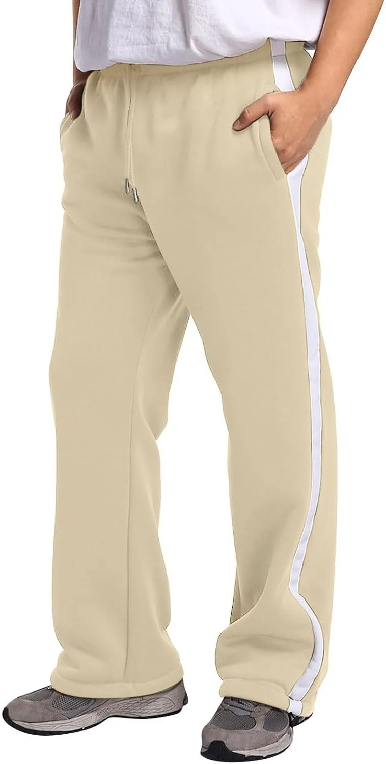 Mens Cargo Sweatpants Athletic Straight Jogger Pant Multi Pocket Big and Tall Baggy Tactical Workout Trouser