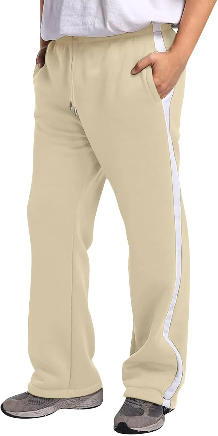 Mens Cargo Sweatpants Athletic Straight Jogger Pant Multi Pocket Big and Tall Baggy Tactical Workout Trouser