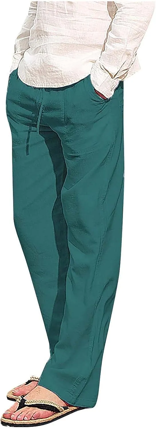 Mens Casual Cargo Pants Elastic Waist Stretch Drawstring Relaxed Fit Tactical Work Joggers Pants, S-5XL