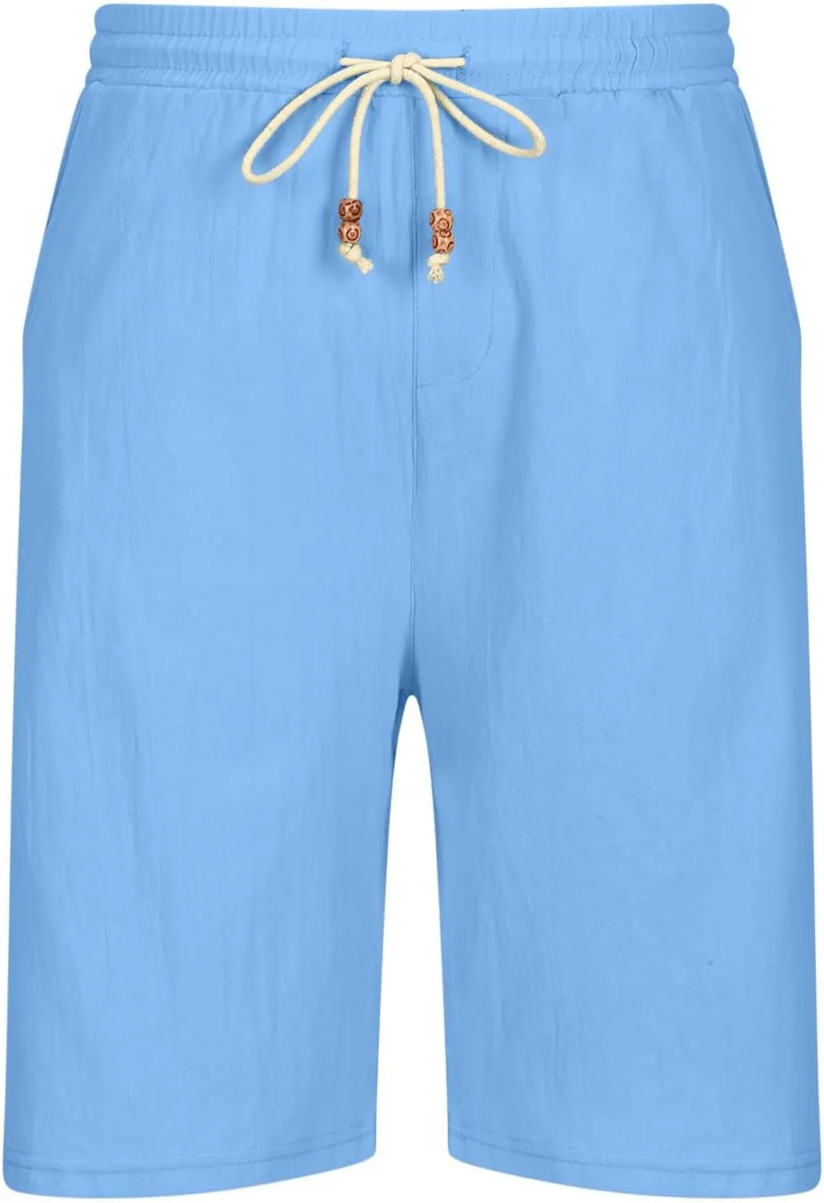 Men's Casual Drawstring Shorts Lightweight Elastic Waist Walking Shorts with Pockets