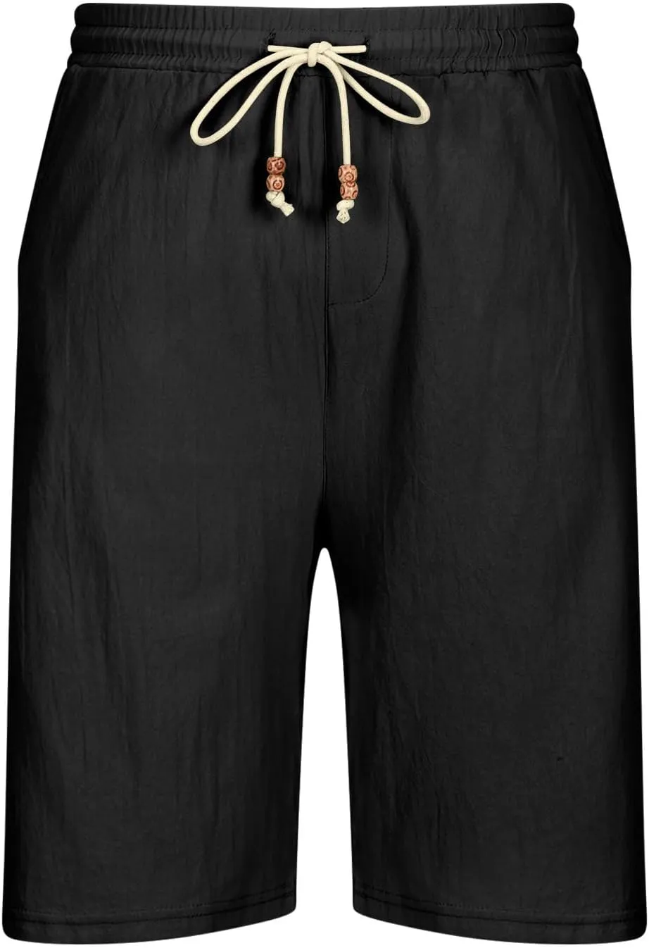 Men's Casual Drawstring Shorts Lightweight Elastic Waist Walking Shorts with Pockets
