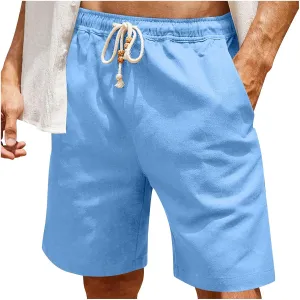 Men's Casual Drawstring Shorts Lightweight Elastic Waist Walking Shorts with Pockets