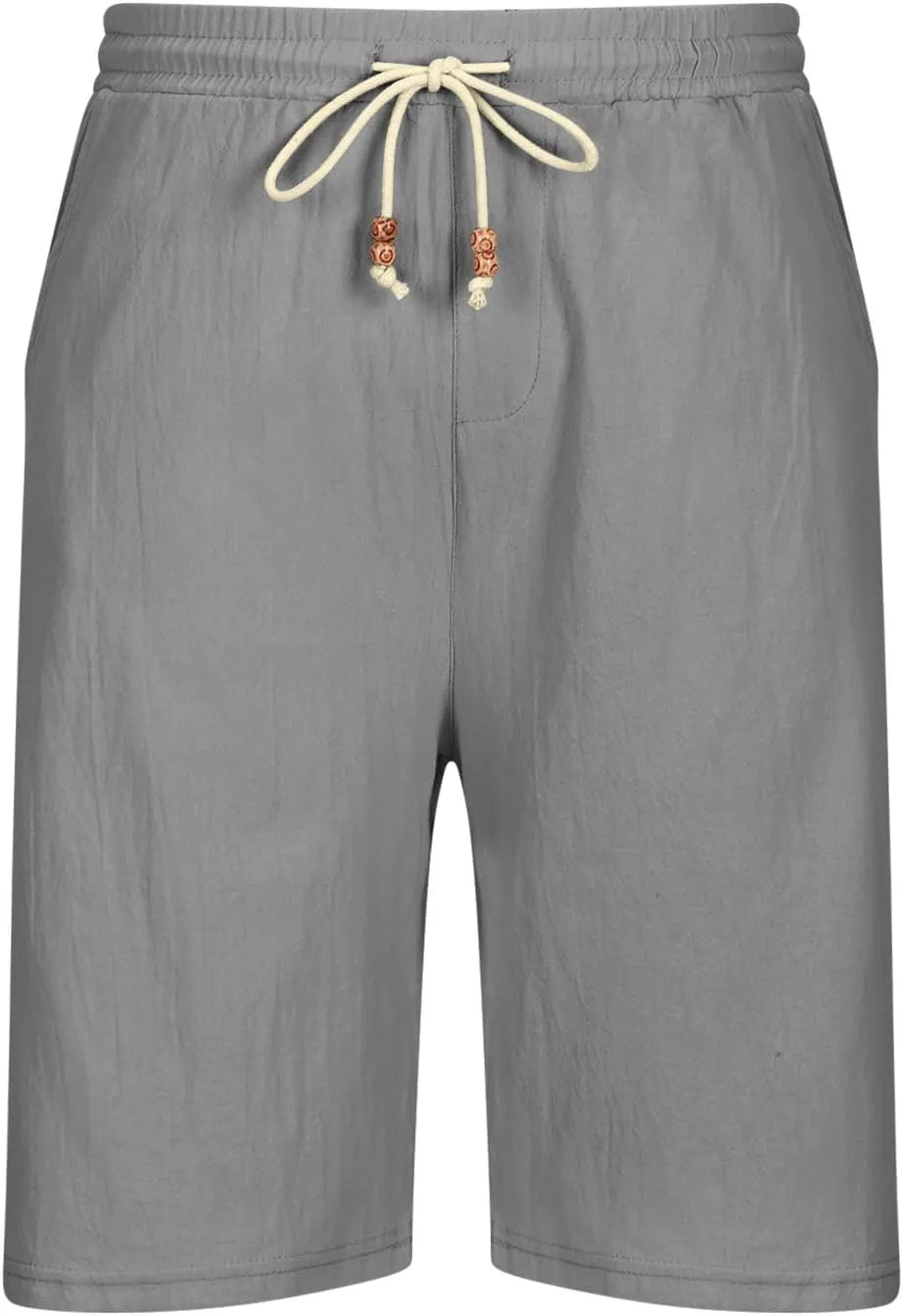 Men's Casual Drawstring Shorts Lightweight Elastic Waist Walking Shorts with Pockets