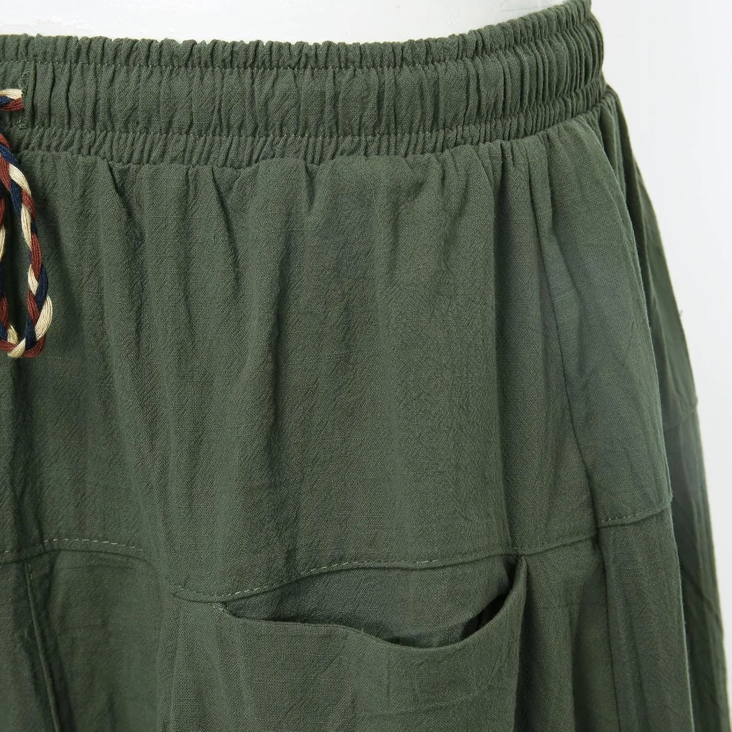 Mens Casual Shorts Elastic Waist Drawstring Shorts Stretch Summer Beach Shorts with Pockets