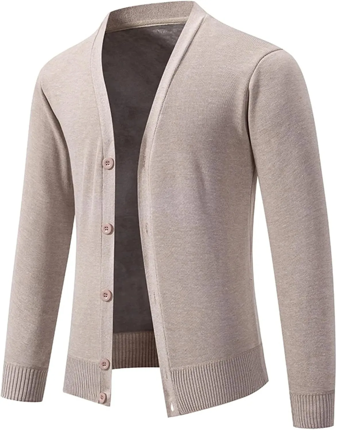 Men's Casual Slim Fit Knit Cardigans Basic V-Neck Long Sleeve Button Down Knitted Sweater Outerwear