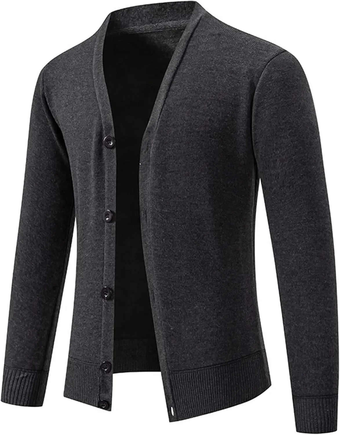 Men's Casual Slim Fit Knit Cardigans Basic V-Neck Long Sleeve Button Down Knitted Sweater Outerwear