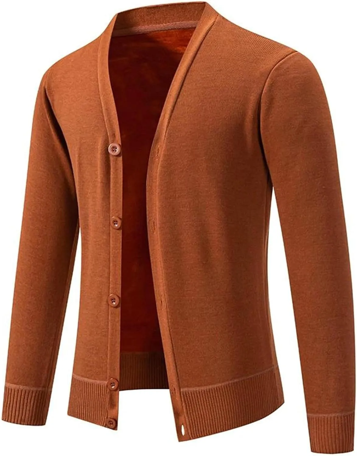 Men's Casual Slim Fit Knit Cardigans Basic V-Neck Long Sleeve Button Down Knitted Sweater Outerwear