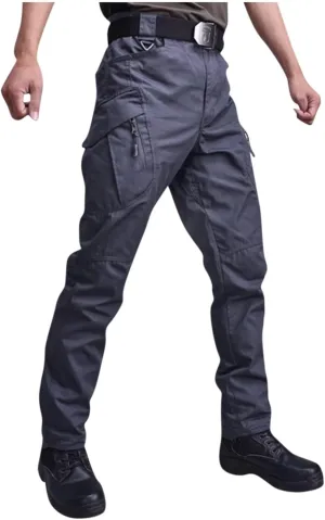 Men's Combat Tactical Pants Hiking Workout Cargo Pants Outdoor Work Ripstop Casual Trousers with Multiple Pockets