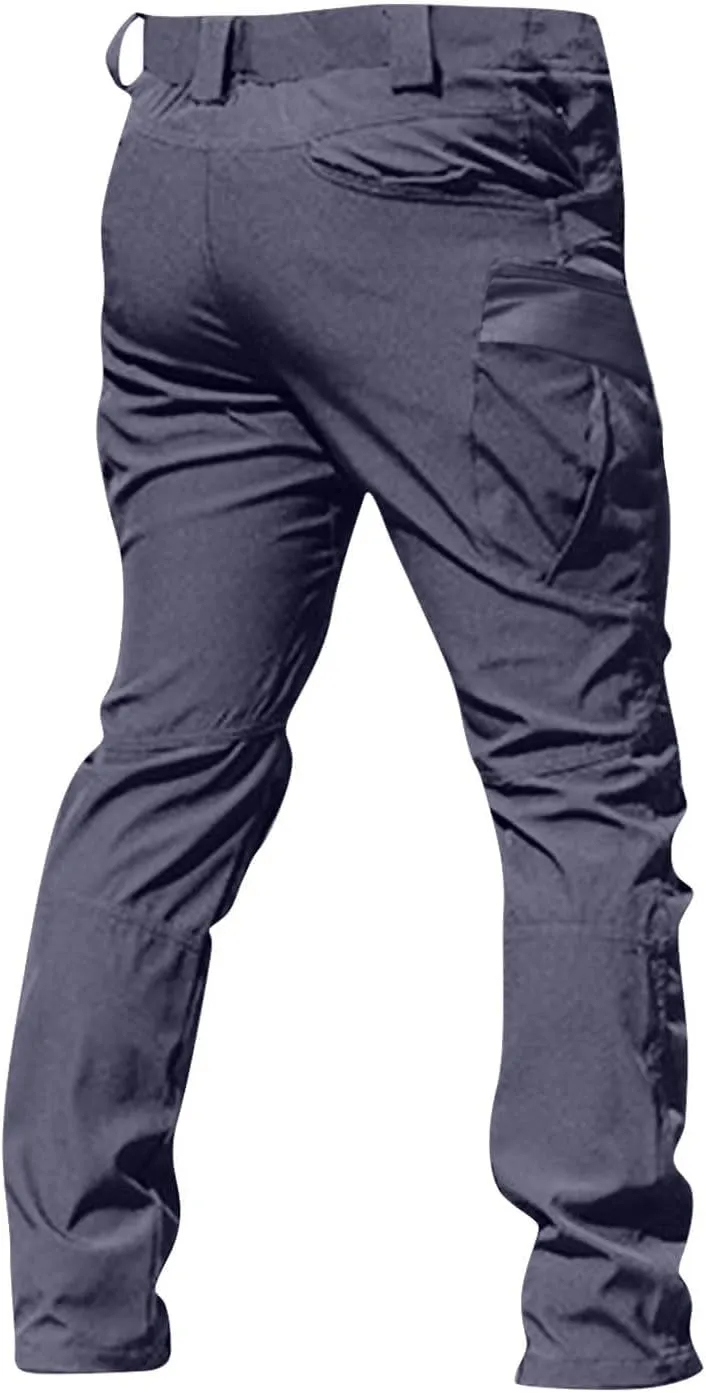 Men's Combat Tactical Pants Hiking Workout Cargo Pants Outdoor Work Ripstop Casual Trousers with Multiple Pockets