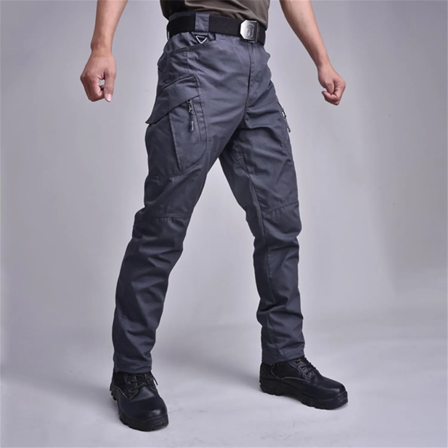 Men's Combat Tactical Pants Hiking Workout Cargo Pants Outdoor Work Ripstop Casual Trousers with Multiple Pockets