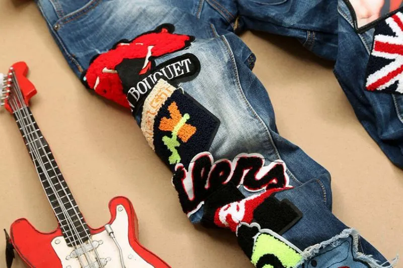 Men's Cotton Jeans With Patches