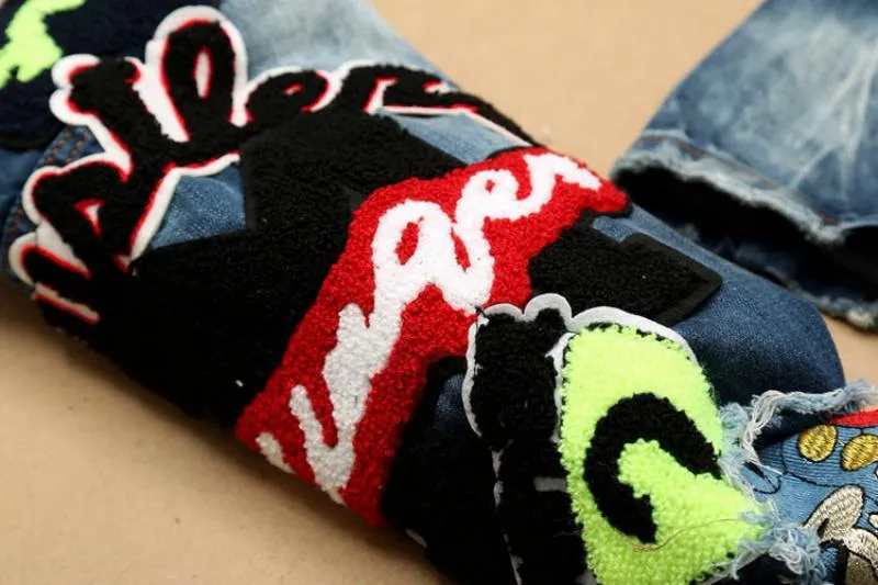 Men's Cotton Jeans With Patches