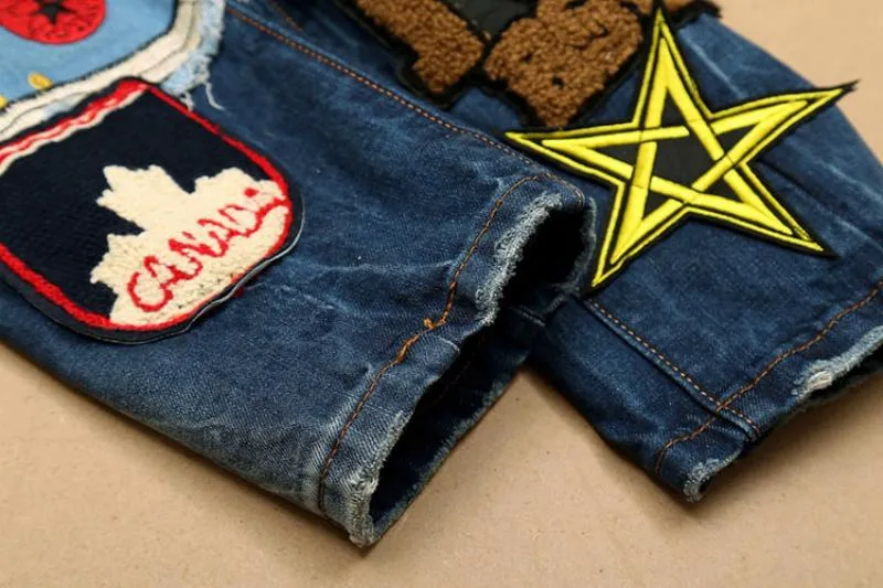 Men's Cotton Jeans With Patches