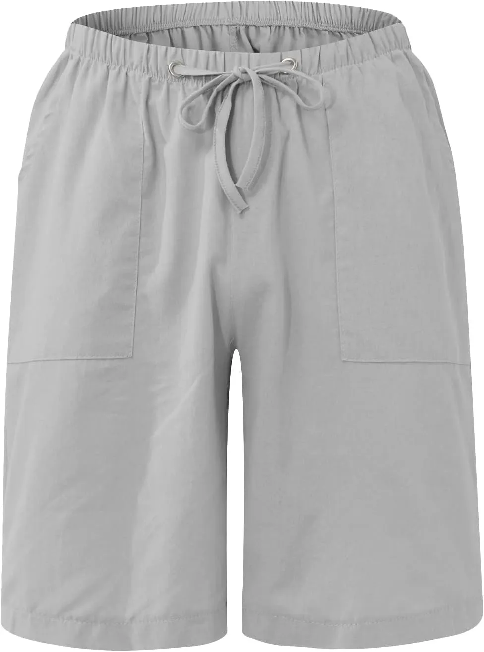 Men's Cotton Linen Shorts Elastic Waist Drawstring Shorts with Pockets Baggy Running Shorts Basketball Shorts