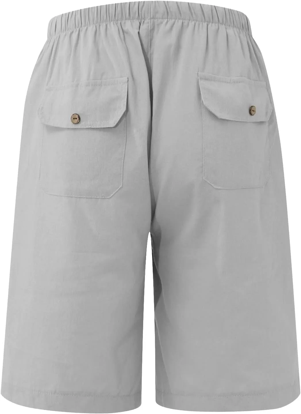 Men's Cotton Linen Shorts Elastic Waist Drawstring Shorts with Pockets Baggy Running Shorts Basketball Shorts