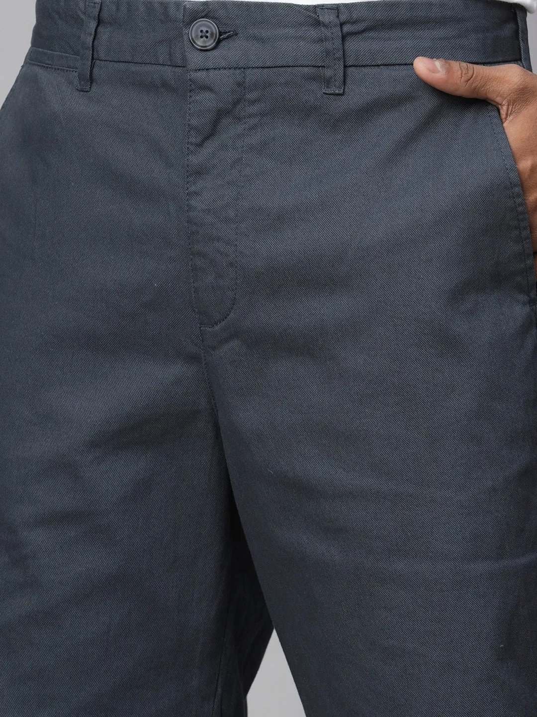 Men's Cotton Lycra Dk Blue Regular Fit Shorts