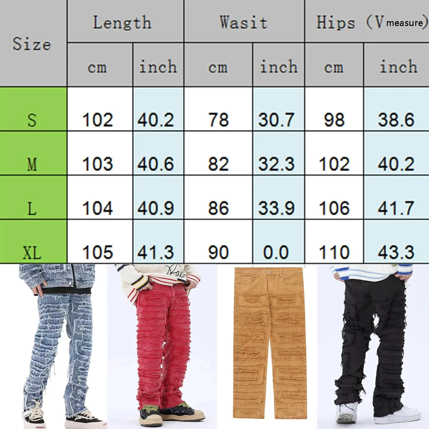 Mens Destroyed Straight Style Denim