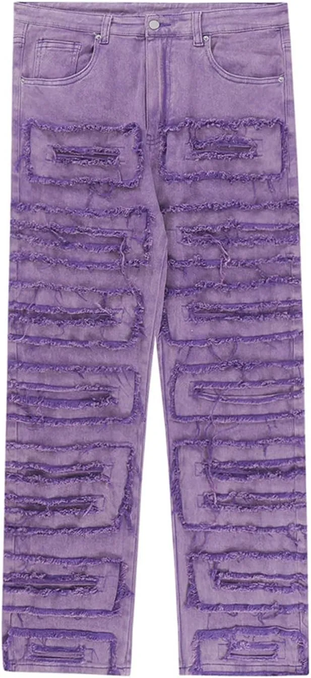 Mens Destroyed Straight Style Denim
