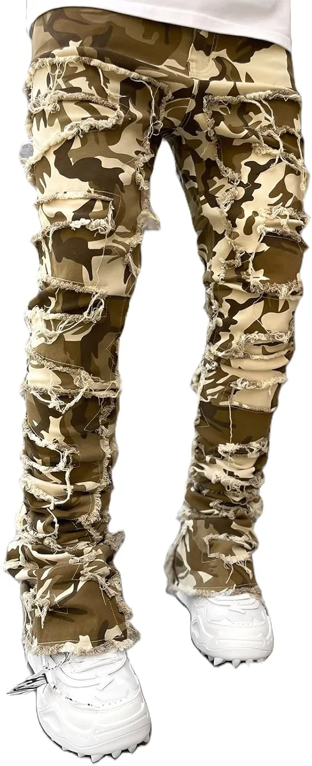Mens Destroyed Straight Style Denim