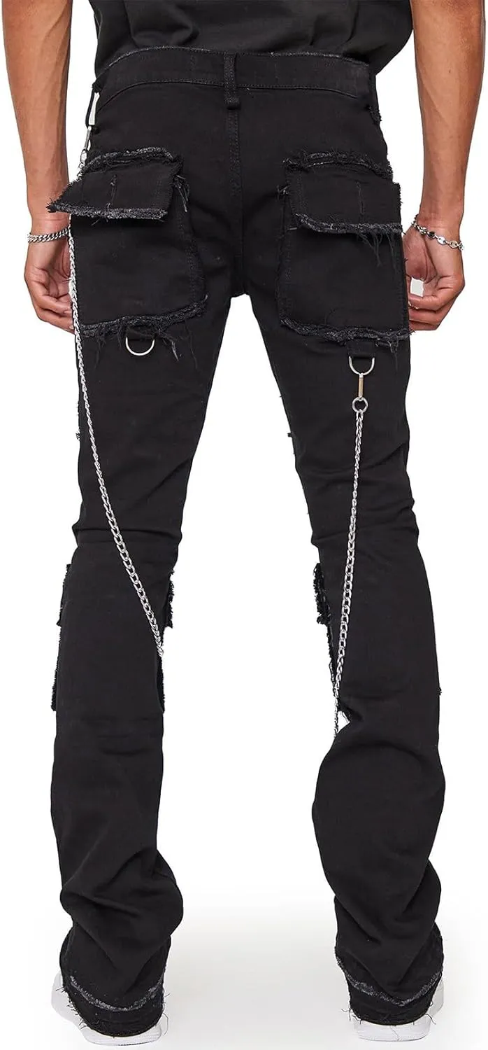 Mens Destroyed Straight Style Denim
