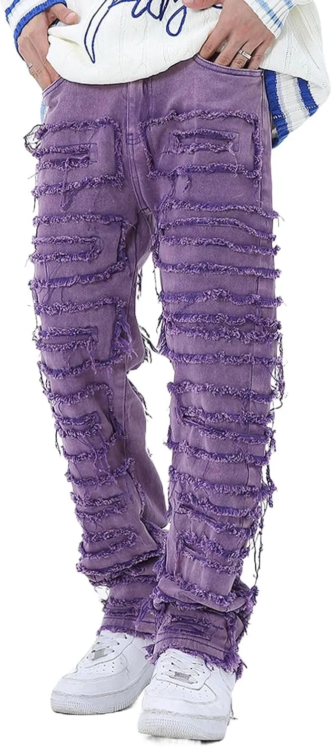 Mens Destroyed Straight Style Denim