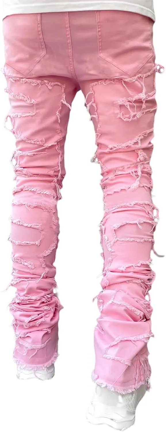 Mens Destroyed Straight Style Denim