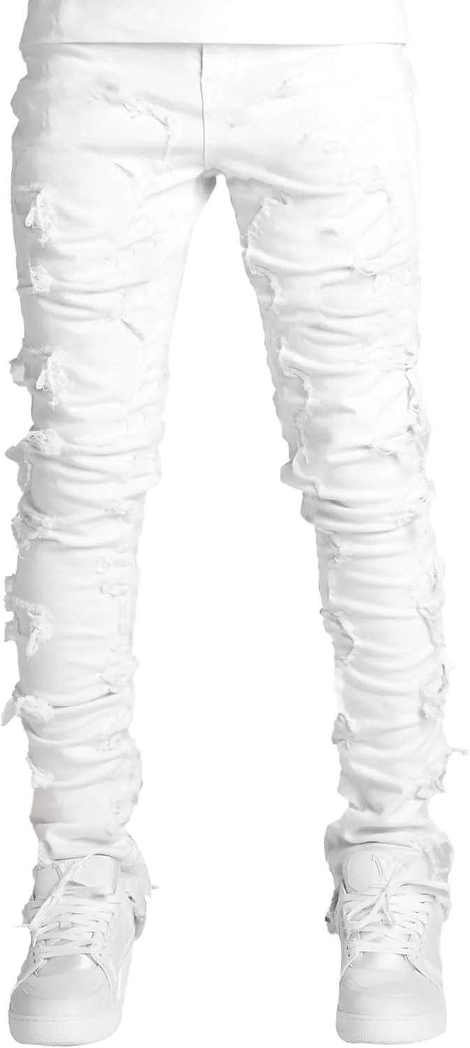 Mens Destroyed Straight Style Denim