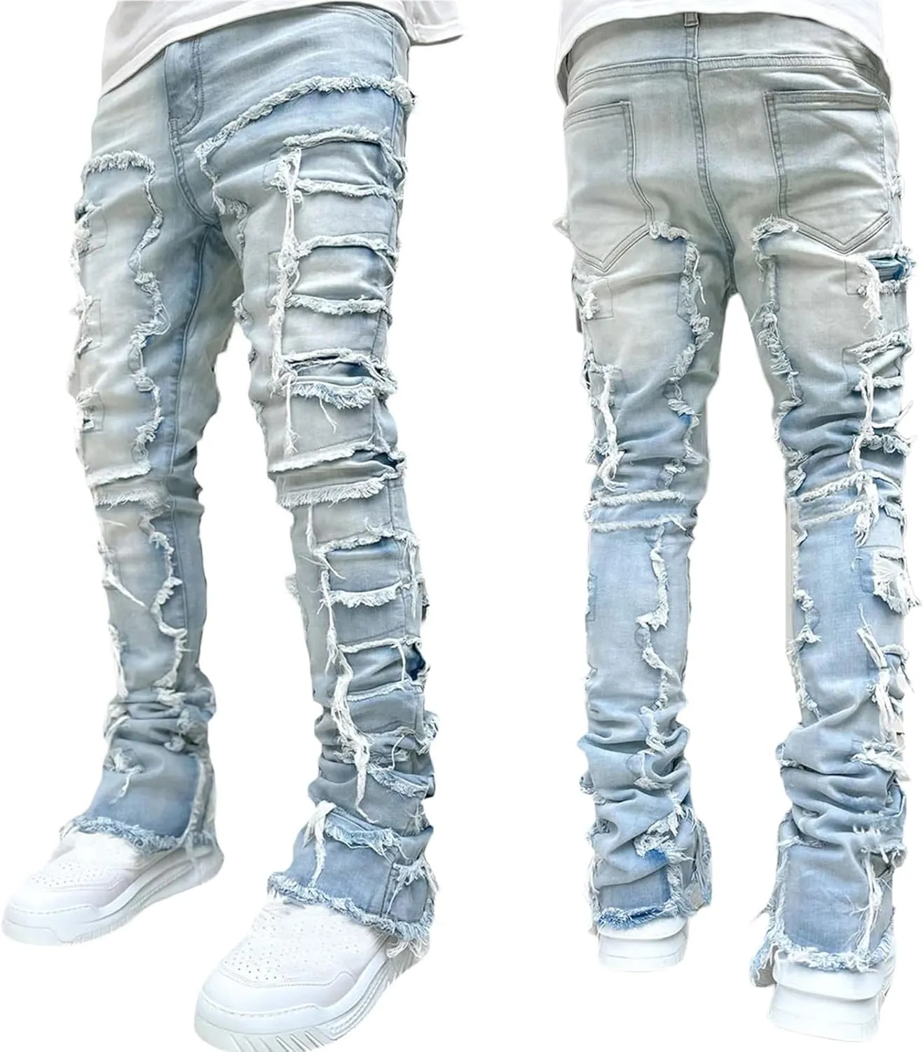 Mens Destroyed Straight Style Denim