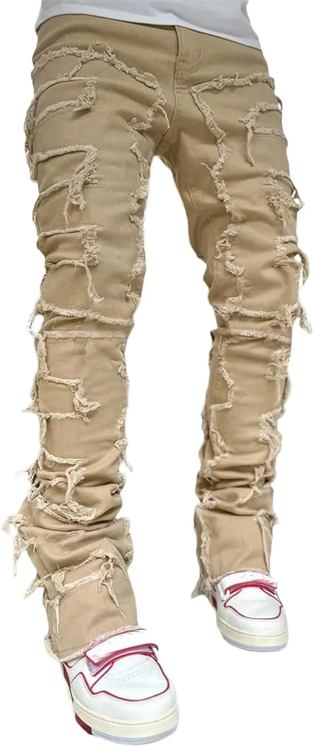 Mens Destroyed Straight Style Denim