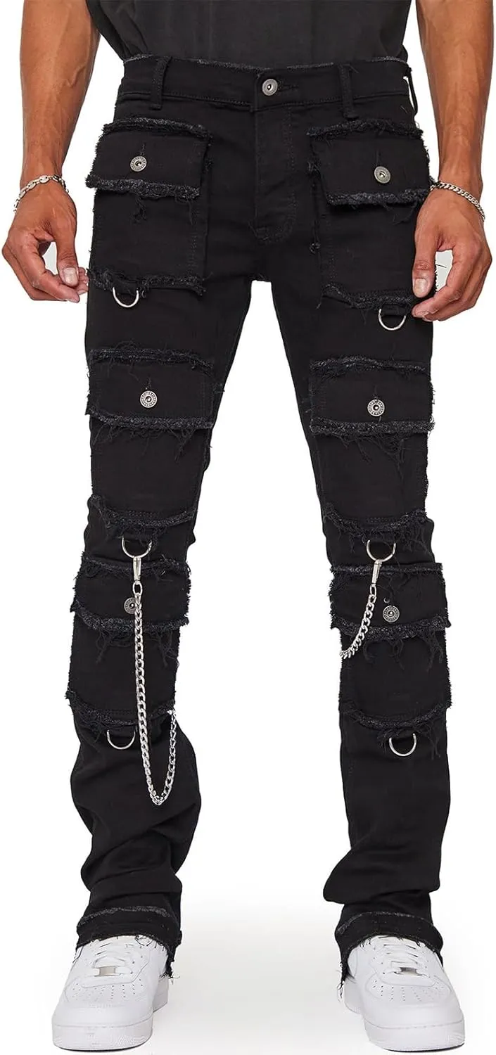 Mens Destroyed Straight Style Denim