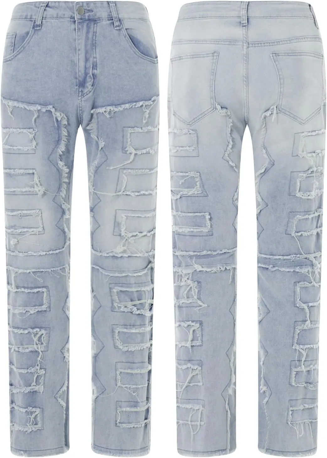 Mens Destroyed Straight Style Denim