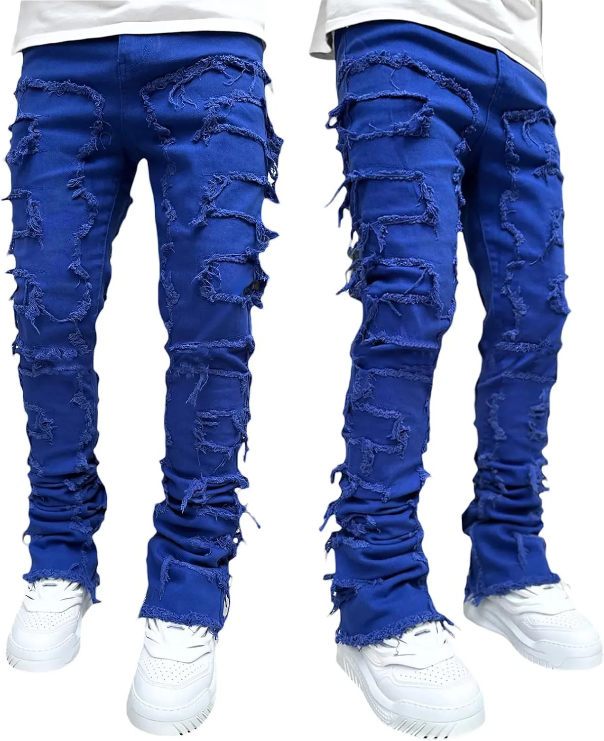 Mens Destroyed Straight Style Denim