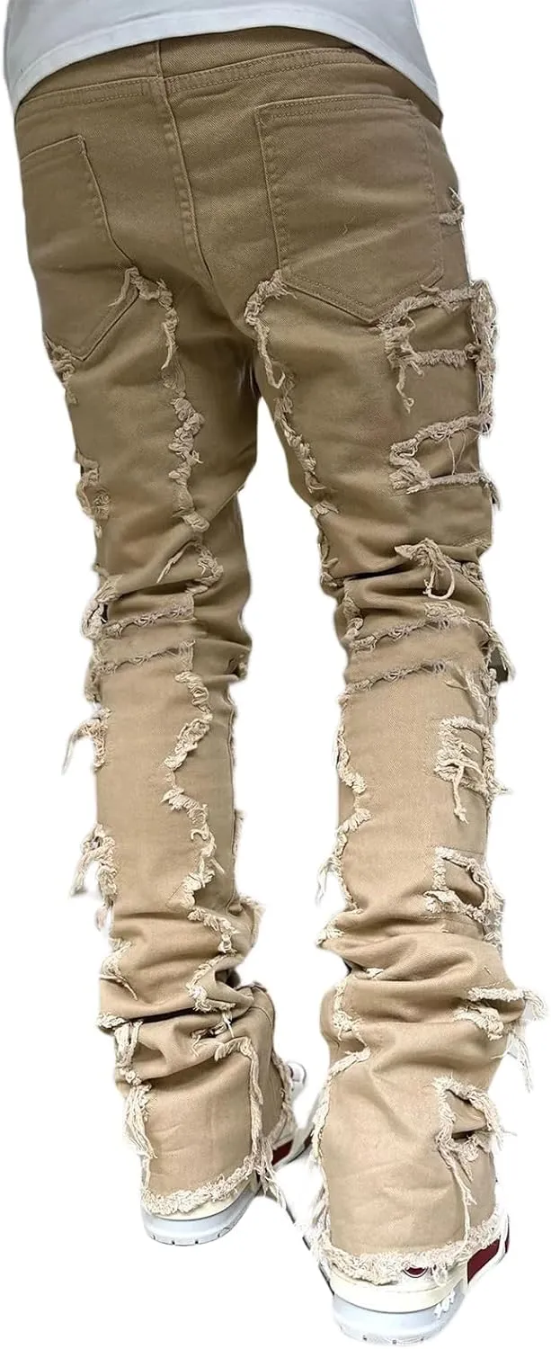Mens Destroyed Straight Style Denim