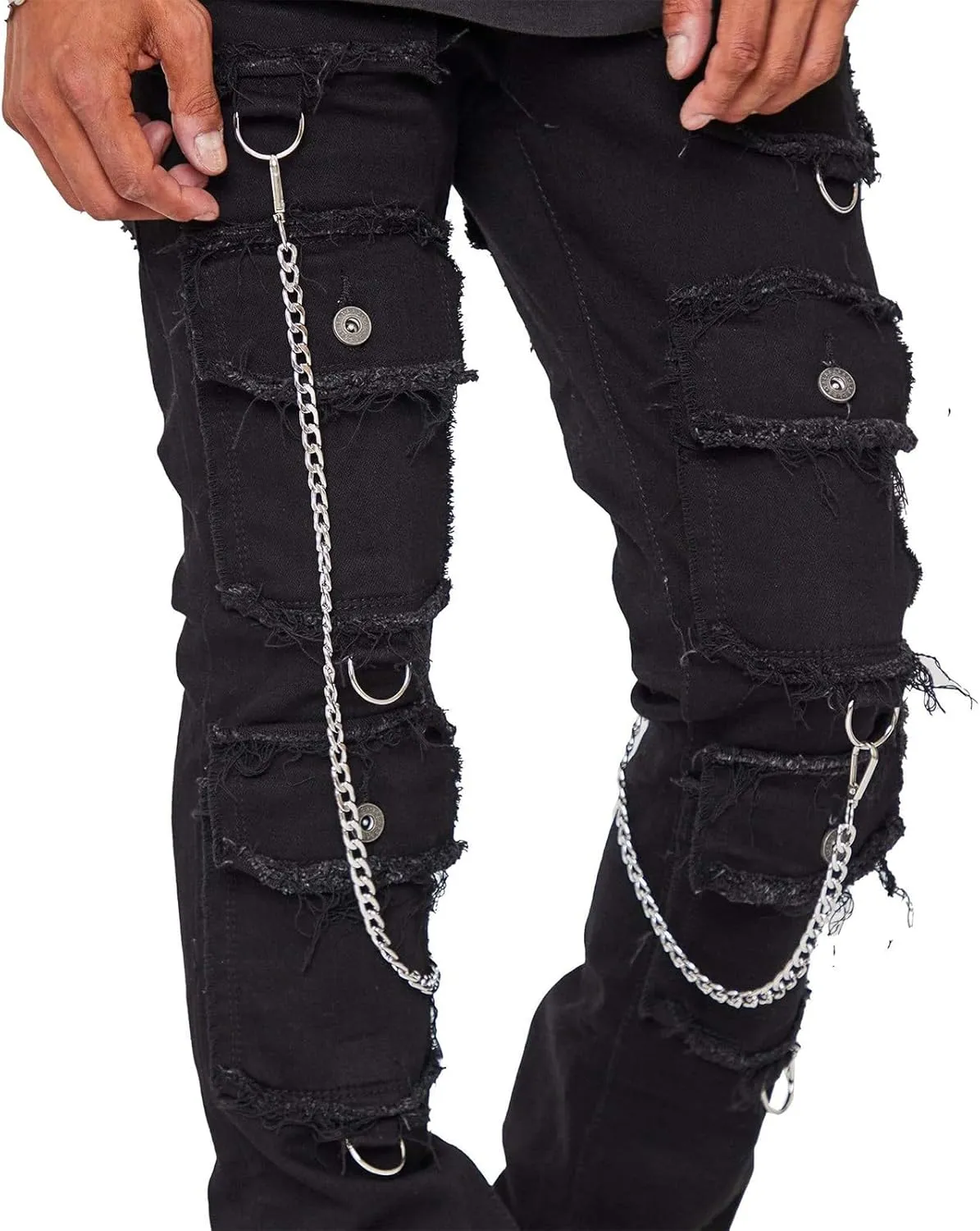 Mens Destroyed Straight Style Denim
