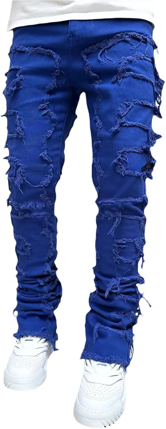 Mens Destroyed Straight Style Denim
