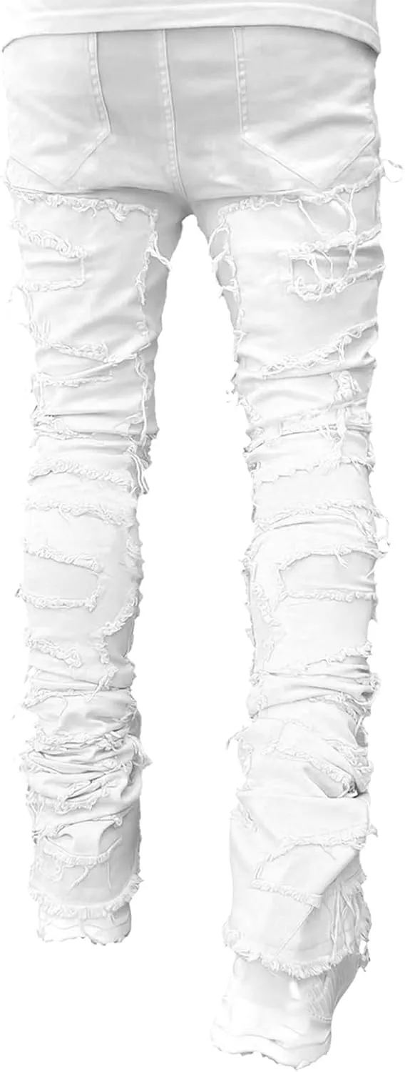 Mens Destroyed Straight Style Denim