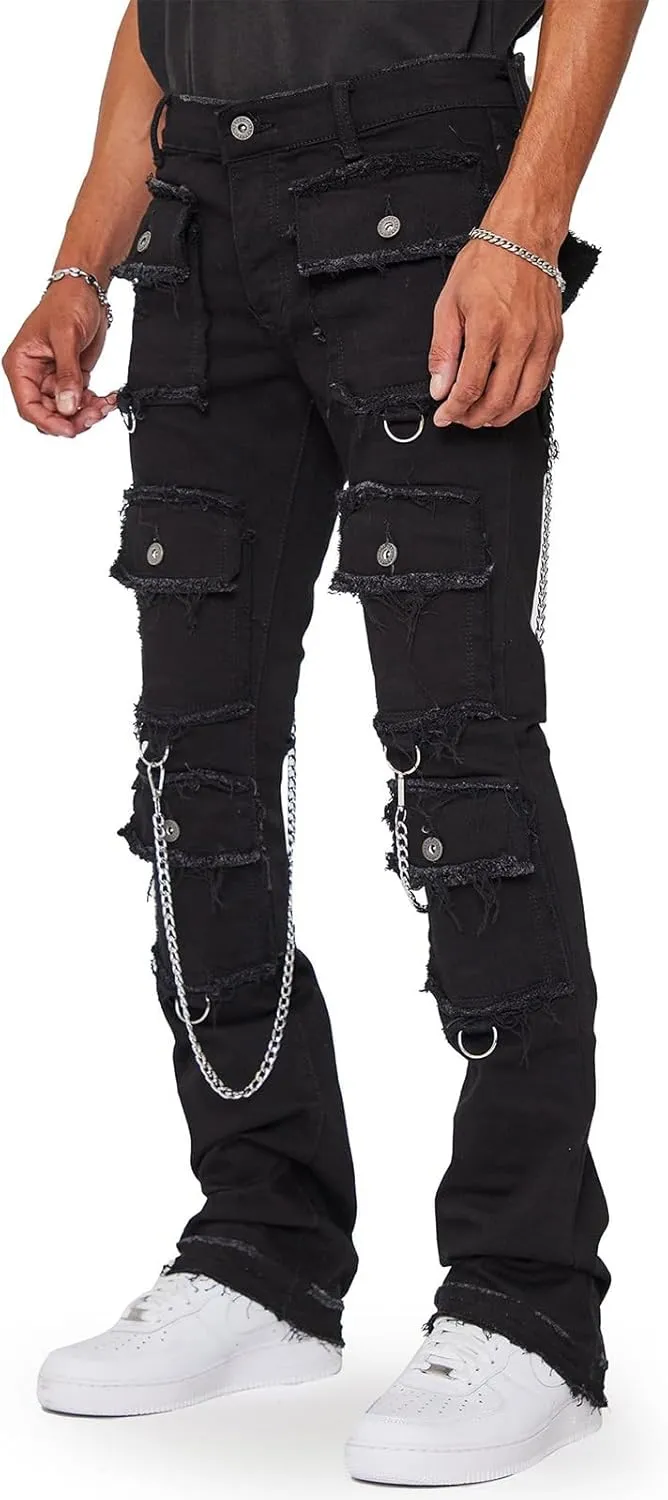 Mens Destroyed Straight Style Denim