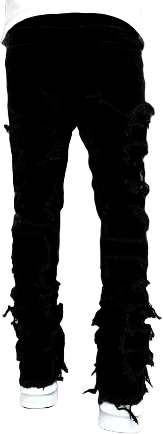 Mens Destroyed Straight Style Denim