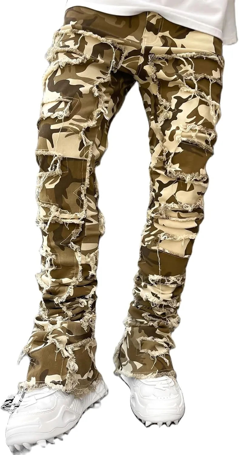 Mens Destroyed Straight Style Denim