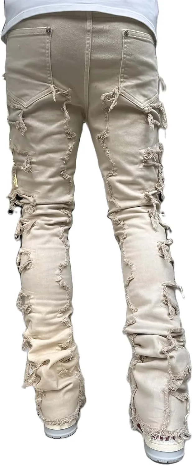 Mens Destroyed Straight Style Denim