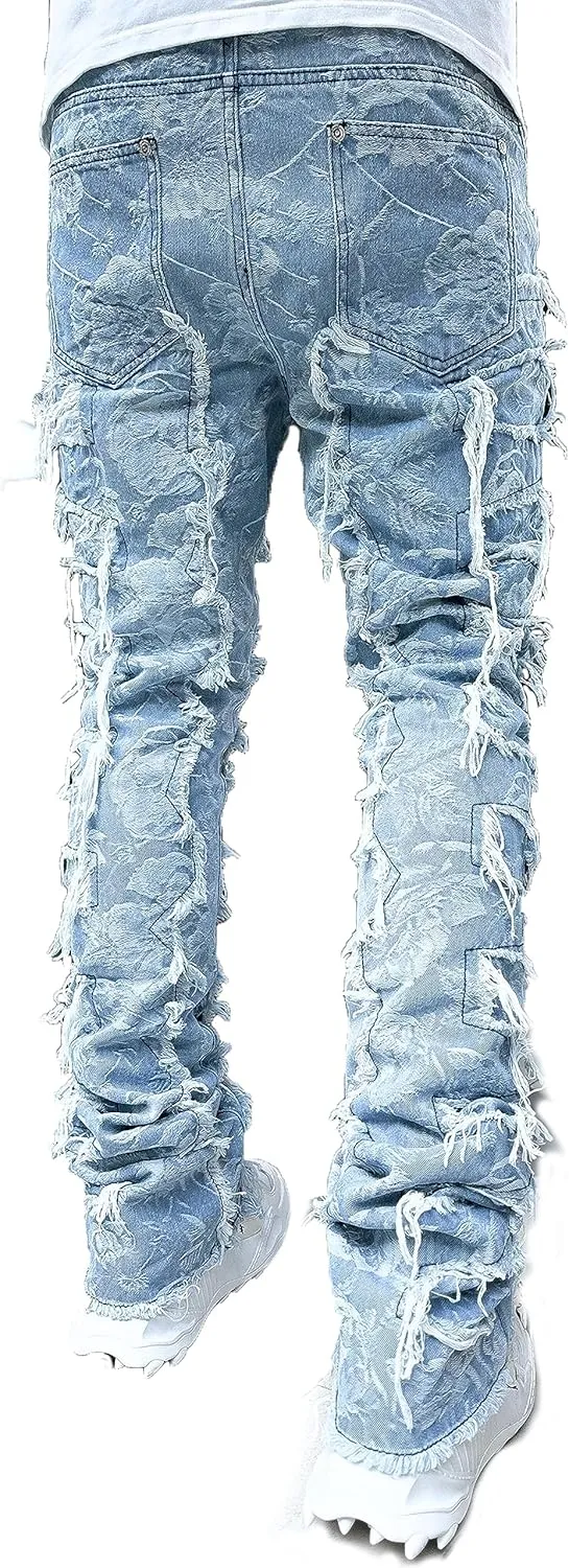 Mens Destroyed Straight Style Denim