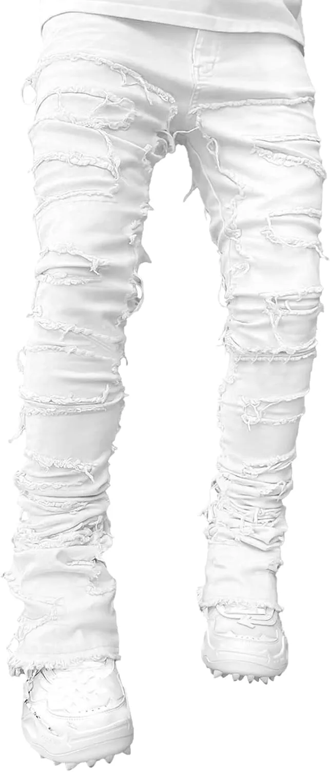 Mens Destroyed Straight Style Denim