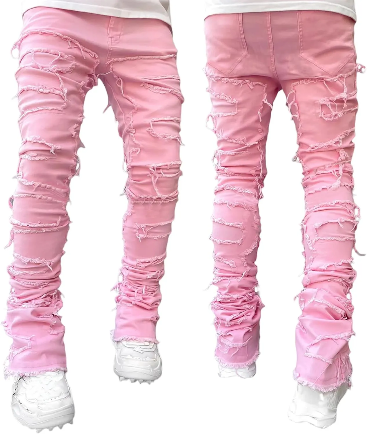 Mens Destroyed Straight Style Denim